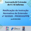 Retificação da instrução normativa n° 02/2020 PROEX/UFPB